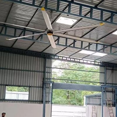 Ein guter Preis. 5.0m 16FT Permanenter Magnet Synchroner Motor Riesenlager Deckenventilator Sliver Grau ODM kundenspezifischer Support Online